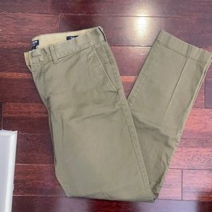 J. Crew Flex Olive Green Pant - 33/32 Slim